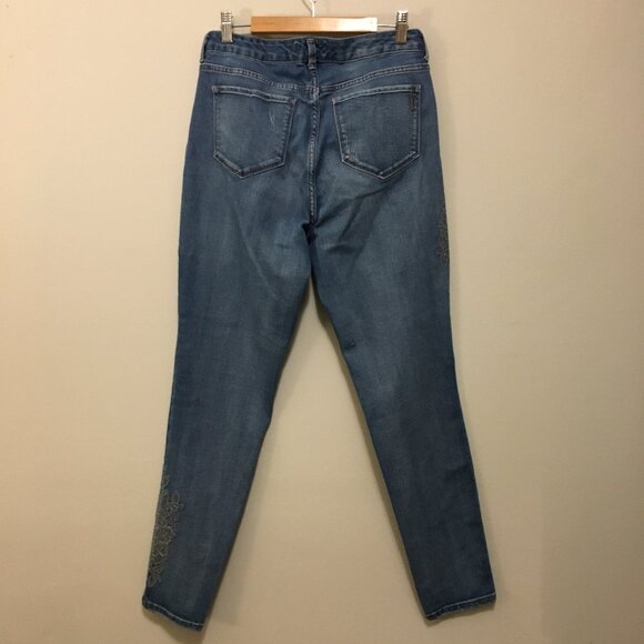 Vintage America Missy Regular Fit Emroidered Denim Blue Jeans - Picture 2 of 15